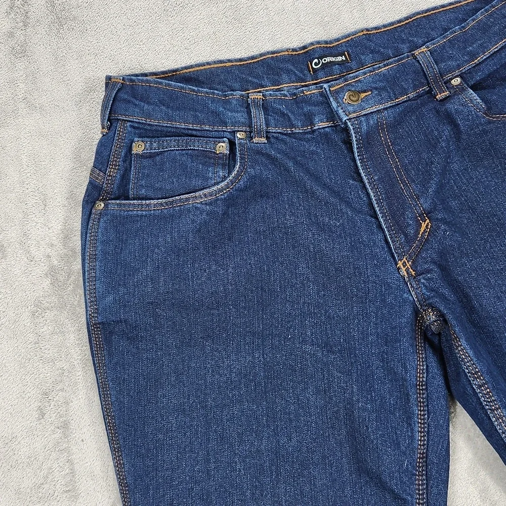 Origin‎ USA Boot Jeans Mens 36x28 Dark Wash Blue Regular Fit Bootcut Denim Pants